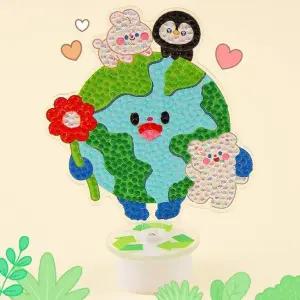 보석십자수 지구 환경 아크릴 무드등