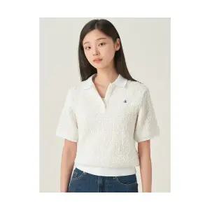 빈폴 BEANPOLE LADIES 주름 소재 반소매 폴로 티셔츠 화이트 (BF5742C991) BF5742C991 113171