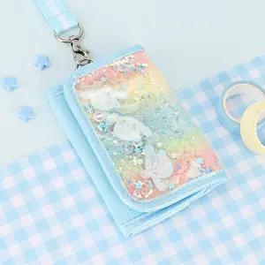 시나모롤 스팽글 블링 3단 목걸이지갑