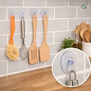 흡착식 후크 유리 타일용 큐방 욕실 주방 다용도 걸이 3cm 100개입