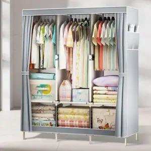 조립식 커튼식 모던 멀티 간이 옷장 트리플