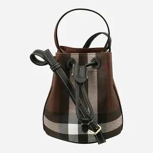 [버버리] 미니 TB 체크 버킷백 다크 브라운 8112238 150442752