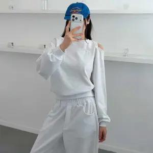 TE 면혼방 루즈핏 간절기 데일리 홈웨어 어깨트임 와이드팬츠 봄 맨투맨 트레이닝세트