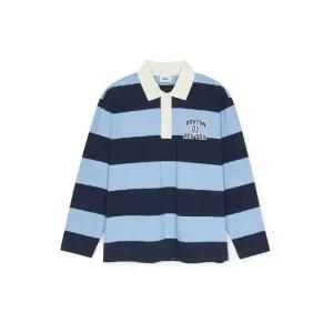 긴팔티 GQC 3APQV0151-43NYS 바시티 스트라이프 긴팔 오버핏 카라 티셔츠 보스턴