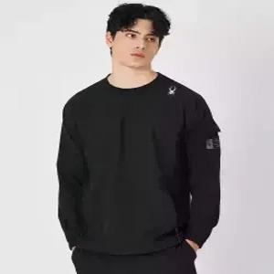 spyder 남성 시어서커 롱슬리브 티셔츠 SPKPCNRL304MBLK