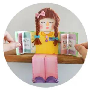 5set 자기소개 전시 인형 팝업북만들기 여자 아동 초등 준비물