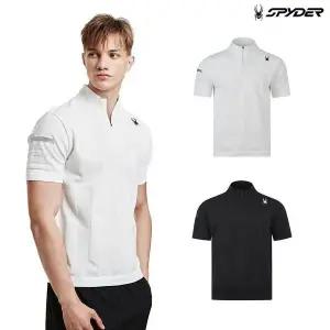 SPYDER 스파이더 남성 반집업 니트 반팔 티셔츠 SPJMCNRS112M 606032