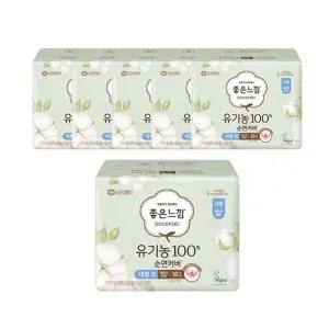 좋은느낌 유기농100%순면커버 날개형 울트라슬림 대형 16매 6개