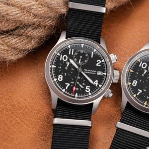 스마트워치용 밀리타도 ML1868KF 쿼츠 시계 VK67 크로노그래프 무브먼트 밀리터리 3 다이얼 빈티지 100m 방