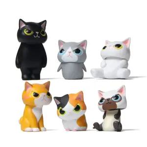 변신 고양이 피규어 6종 인테리어 소품/인형/장식품/미니어처/선반/장식/거실/세트/동물/미니/모형/진열