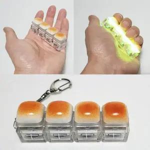우 led 불빛 일자 빵 키캡키링 딸깍이 손장난감 클리커 가방고리 똑딱이 키홀더 팬시 악세사리 우정키링 어린이날선물 기념품 소품
