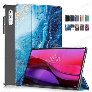 호환 레노버 요가 탭 플러스 케이스 tb520fu 가죽 페인팅 폴딩 하드 커버 패드 프로 AI 코크 12.7인치