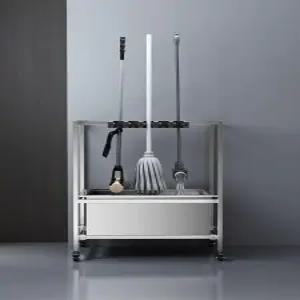 마대걸레걸이 밀대거치대 이동식 스텐 스테인리스 상자