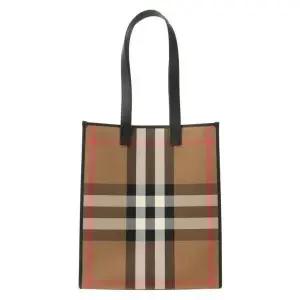 [버버리] BOOK 하우스 체크 미디움 캔버스 토트백 토프 브라운 153407979