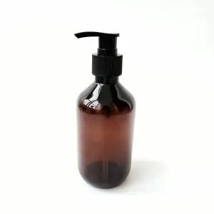 브라운 원형 펌핑용기 300ml 펌프 병 샤워 용기 욕조 세면대 화장 정제 저장 네트