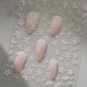입체 꽃무늬 네일 스티커 분홍색 손톱 장식 셀프 네일아트 꾸미기 여성용 뷰티