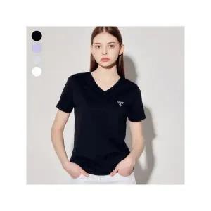 [하프클럽/게스]게스 여성 에어로쿨 미니삼각 브이넥 반팔티셔츠 YP2K9490