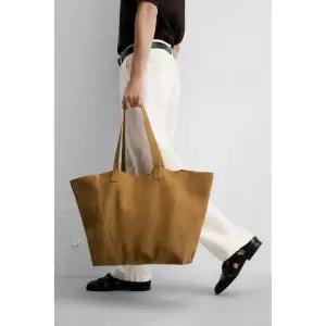 ZARA 가죽 쇼퍼백 - 캔디 브라운