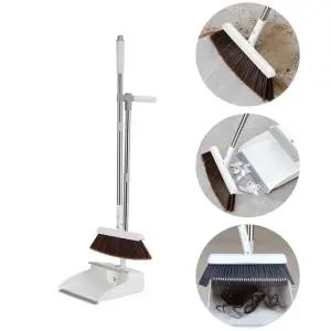스탠드형 빗자루 쓰레받기 세트 먼지제거툴장착/긴빗자루/베란다/가정/마당/거실/실내/가든/만능/청소/교실