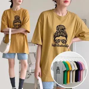 드로잉걸 BOX 여성 오버핏 반팔 티셔츠 (9컬러) 박스티 빅사이즈