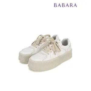 [아웃도어스/바바라]옐로우 소가죽 몰드 배색 여성스니커즈 4.5cm_BBF608YE