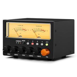 노브사운드 D5 4방향 오디오 스위치: 홈 시어터용 5밴드 하이파이 스테레오 EQ 프리앰프 및 RCA 스플리터 /VU 미터 헤드폰 앰프 포함 /스튜디오 /DJ