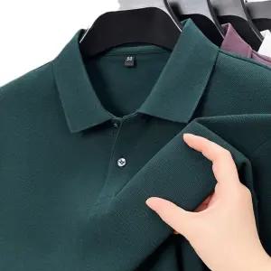 남성 데일리룩 카라넥티 가을 긴팔 티셔츠 카라넥 솔리드 실켓 면 셔츠 힛템