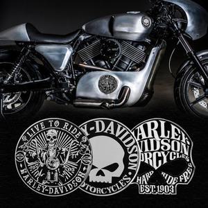 할리 오토바이용 차량 개조 3D 스테레오 메탈 스티커 해골 로고, 개성 있는 장식 바디 테일 라벨