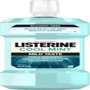리스테린 구강 청결제 제로 알코올 살균 덜 강렬한 포뮬러 구취 프리 시원한 민트 맛 1리터(1팩)