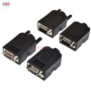 DB9/VGA15/DB15/DB25 핀 수/암 플러그 직렬 포트 커넥터-터미널 어댑터 쉘 D-Sub RS232/485 와이어 케이블