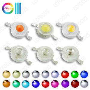 10 PCS 높은 전력 1W LED 차가운 COB 수족관 흰색 빨간색 노란색 조명 따뜻한 660NM 녹색 자연 파란색 식물 UV 440NM 성장 전구