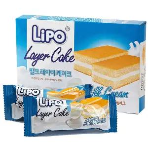 리포 밀크 레이어케이크 (18gx21개입) / 개별포장 간식 디저트