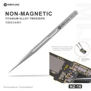 MJ 정밀 항자성 티타늄 핀셋 0.1mm 미세 팁 지문 핀셋 PCB 메인 보드 구리 와이어 수리 집게 도구