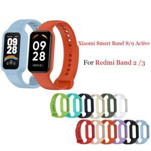 샤오미 스마트 밴드 8 9 액티브 실리콘 스트랩 레드미 밴드 2 3 스마트워치 스트랩용 손목밴드