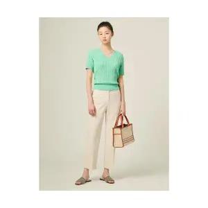 빈폴 BEANPOLE LADIES 폴리 혼방 스트레이트 9부 팬츠 아이보리 (BF5321C910) BF5321C910 290353