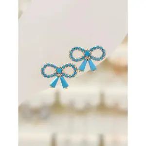 [하프클럽/] 세이브존03 터키석벤다리본은침귀걸이 SSS1263