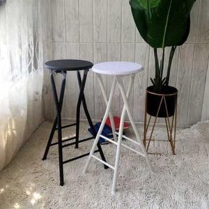 접이식바의자 원형 높은의자 블 키친 실버 간편 스탠드 바체어 80cm 회전