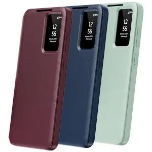 갤럭시 S25울트라 S25플러스 S25 S25FE S25엣지 스마트뷰 카드 케이스 슬림 가죽 하드 핸드폰 커버