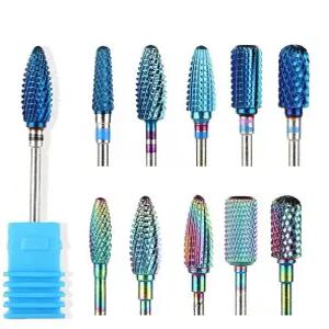 큐티클제거 네일아트 네일드릴비트 네일드릴 텅스텐 드릴 비트 28종 블루 레인보우