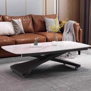 높이조절 식탁 거실 쇼파 110x70x75cm 탁자 좌식 밥상 바퀴 화이트/ 리프트