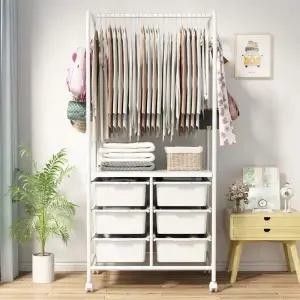 조아마켓 더조아 철제 이동식 스탠드 옷걸이 미르 수납 행거 3단