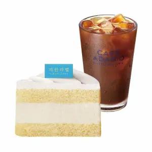 [파리바게뜨] 파란라벨 밥먹고 파바고! 파란라벨 저당 그릭요거트 케이크(조각)+아메리카노