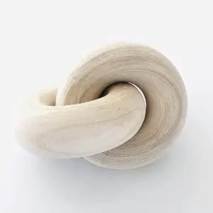 Rool 커피 테이블 장식 책꽂이 악센트 홈 데코 콘솔 템 거실 우드 매듭 체인 링크 베이지