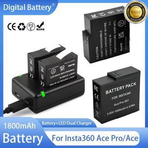 Insta360 Ace ProAce 충전식 배터리 + Pro 카메라 액세서리 용 LED 듀얼 기존 1800mAh