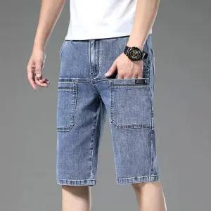남성 데님반바지 청반바지 7 부팬츠 슬림핏 면 멀티 카고 힛템