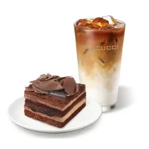 [파스쿠찌] 카페 라떼(R)+카사타 체리초코(조각)