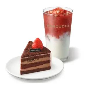 [파스쿠찌] 요거 딸기 라떼(R)+오! 마이 초코(조각)