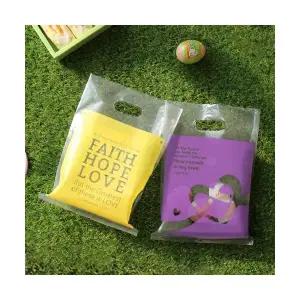 부활절계란포장지 더워드 손잡이비닐백 특대 디자인2종랜덤 20매1세트 부활절포장용품 부활절계란꾸미기