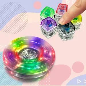LED 스피너 딸깍이 키링 키캡 회전 불빛 피젯토이