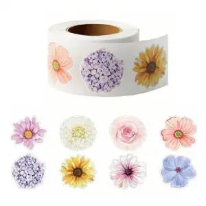 플라워 8종 꽃잎 꾸미기 스티커 수채화 500pcs S772